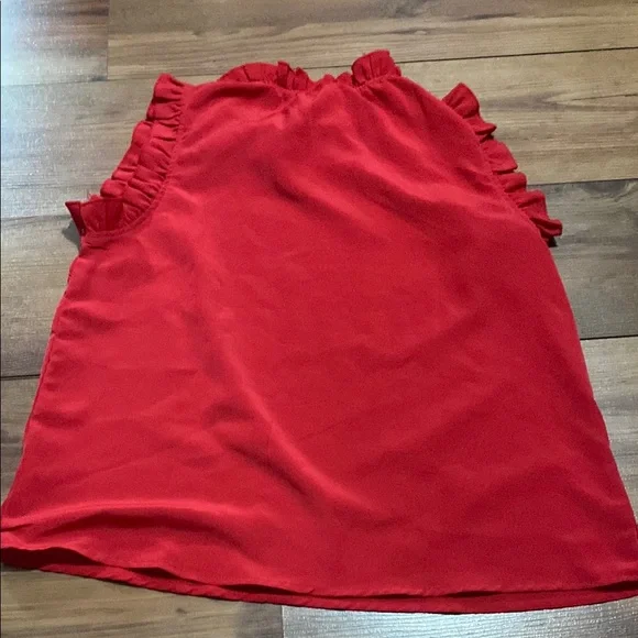 Red Ruffled Sleeveless Top - Picture 2 of 3